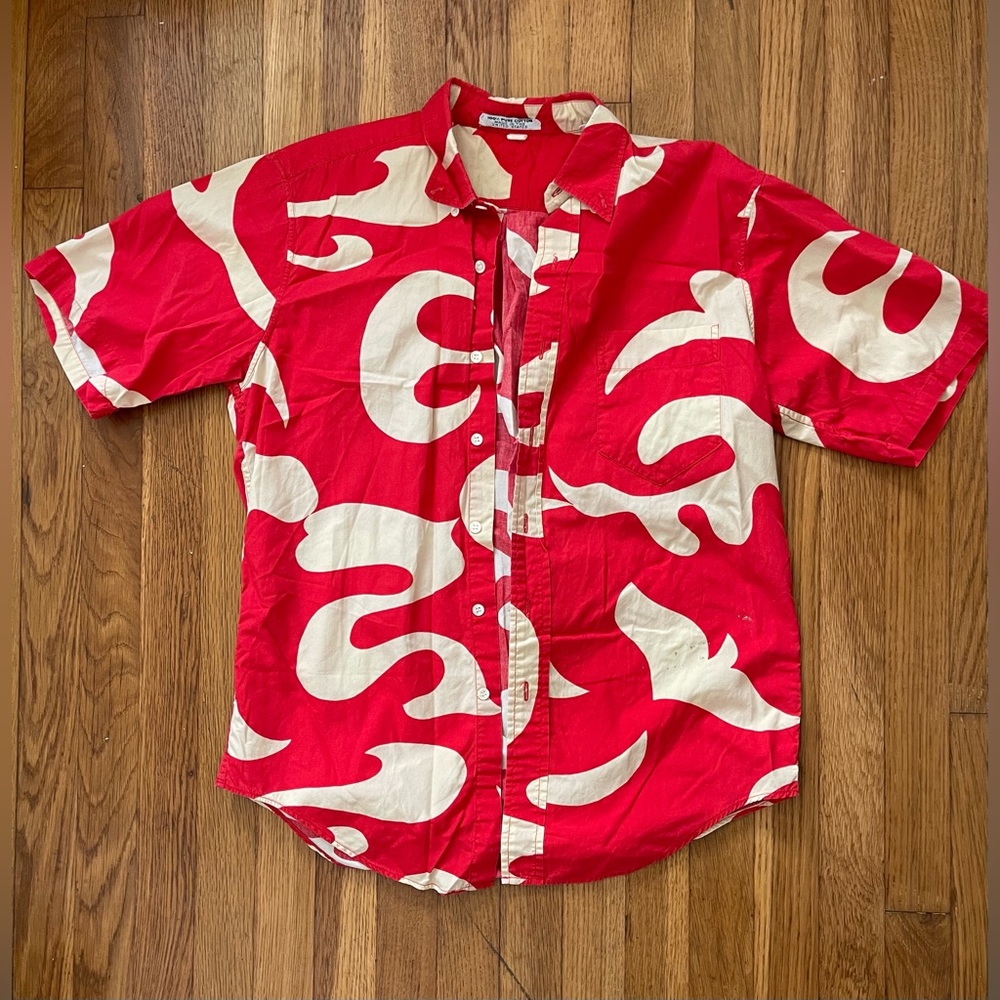 Abstract Short Sleeve Button Down.